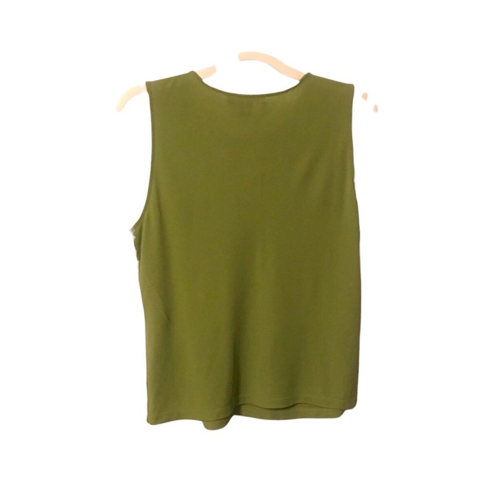Ellen Tracy lime green 💯% Silk tank top - Picture 2 of 11